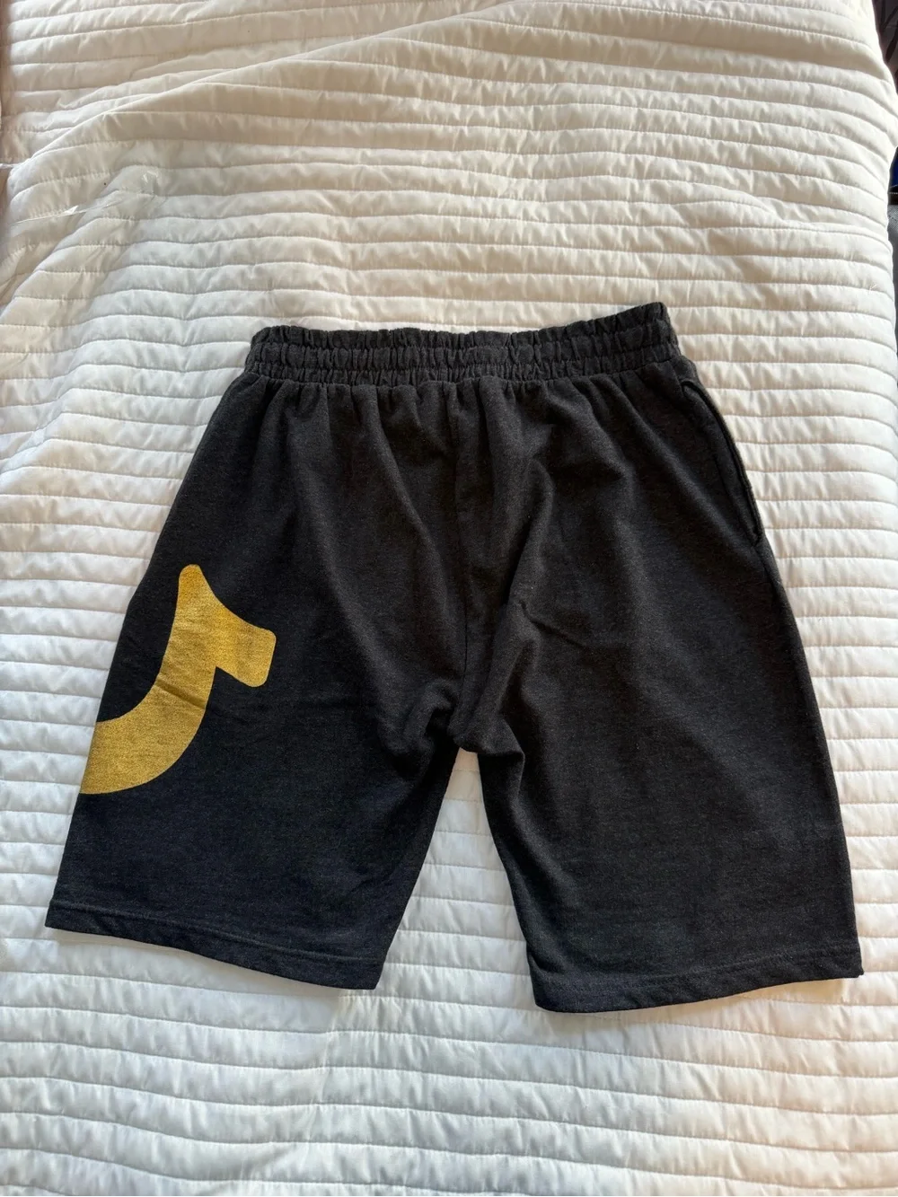 True Religion Black Loungwear Athletic Shorts with Gold Logo